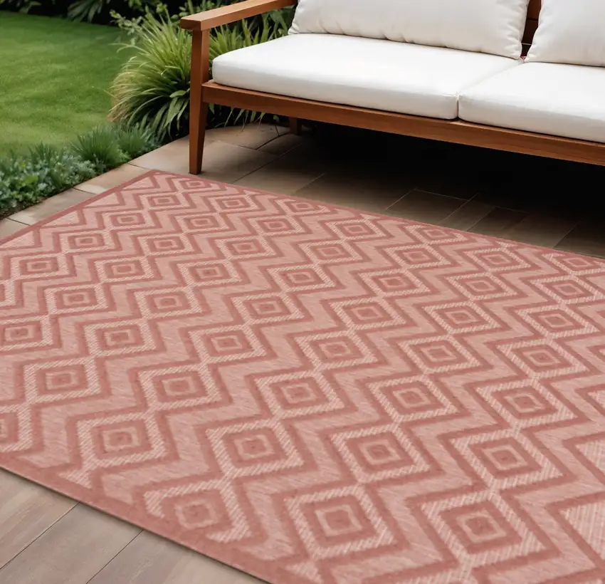Orange Indoor Outdoor Area Rug Photo 1