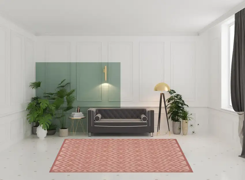Orange Geometric Flatweave Area Rug Photo 2
