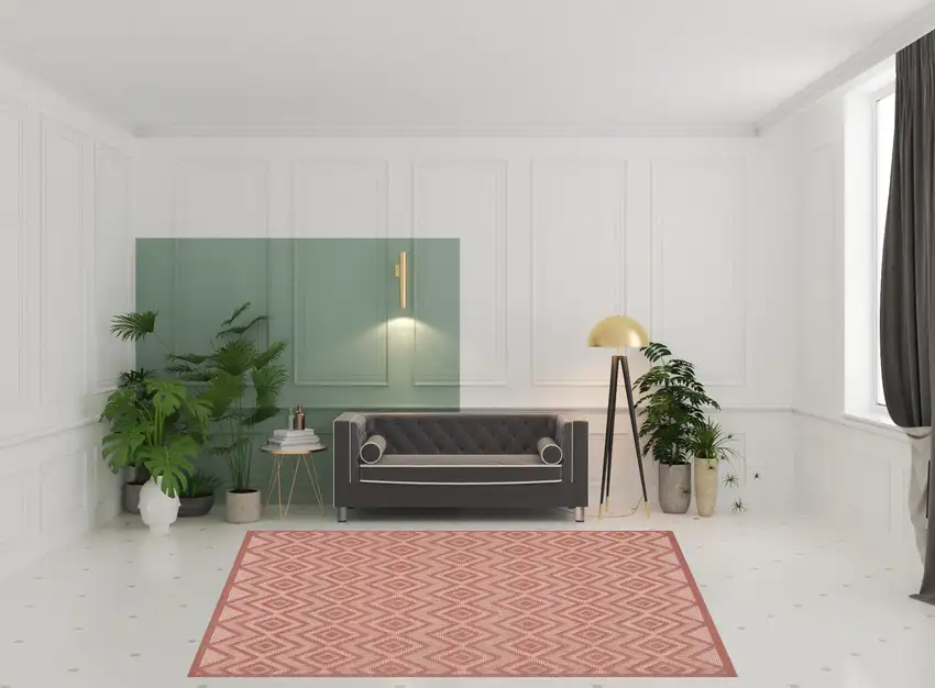 Orange Geometric Flatweave Area Rug Photo 2