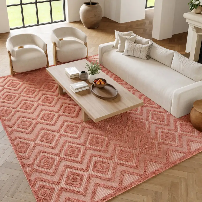 Orange Indoor Outdoor Area Rug Photo 6