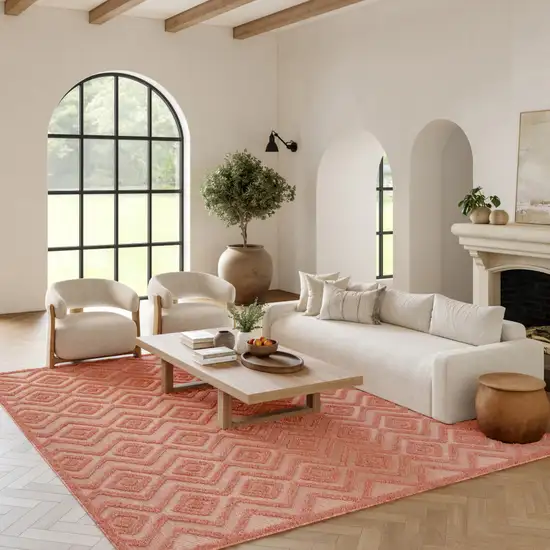 Orange Indoor Outdoor Area Rug Photo 5