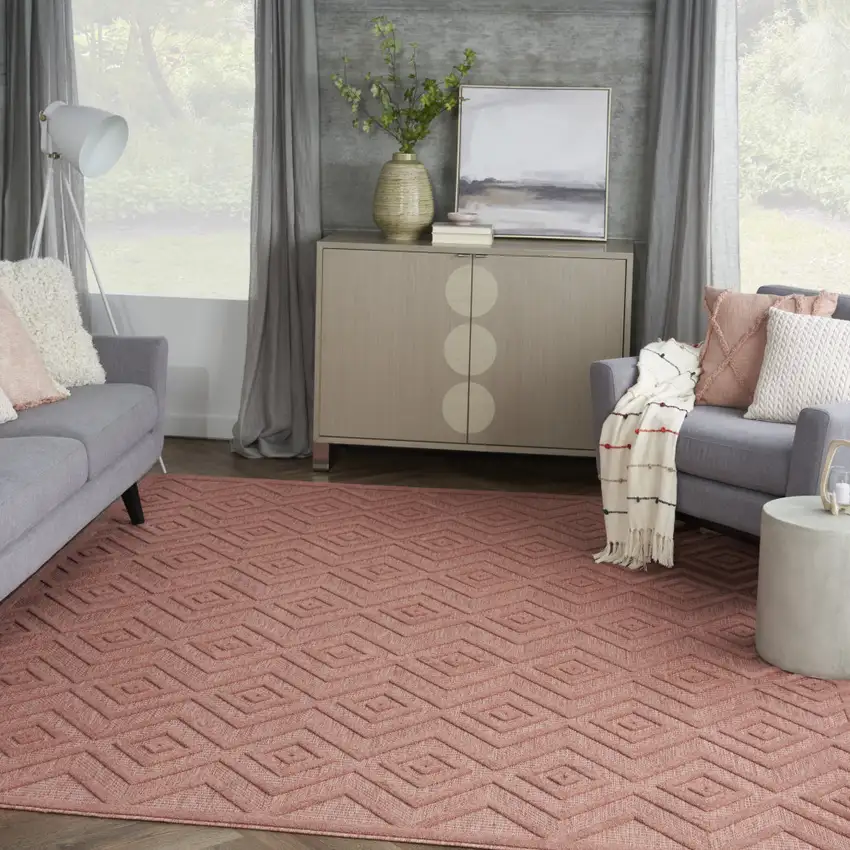 Orange Geometric Flatweave Area Rug Photo 5