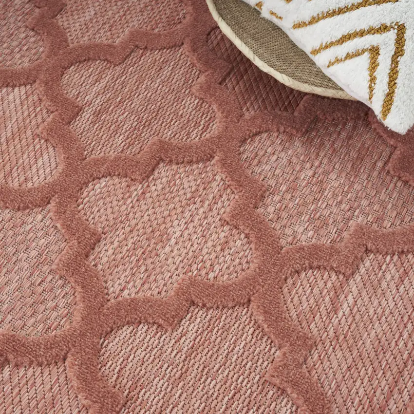 Coral Orange Indoor Outdoor Area Rug Photo 9