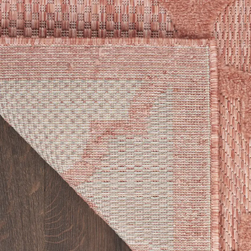 Coral Orange Indoor Outdoor Area Rug Photo 9