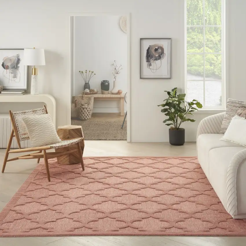 Orange Geometric Flatweave Area Rug Photo 5