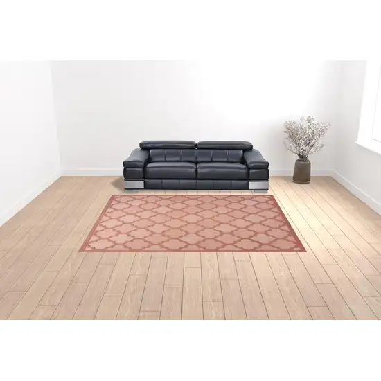 Orange Geometric Flatweave Area Rug Photo 2