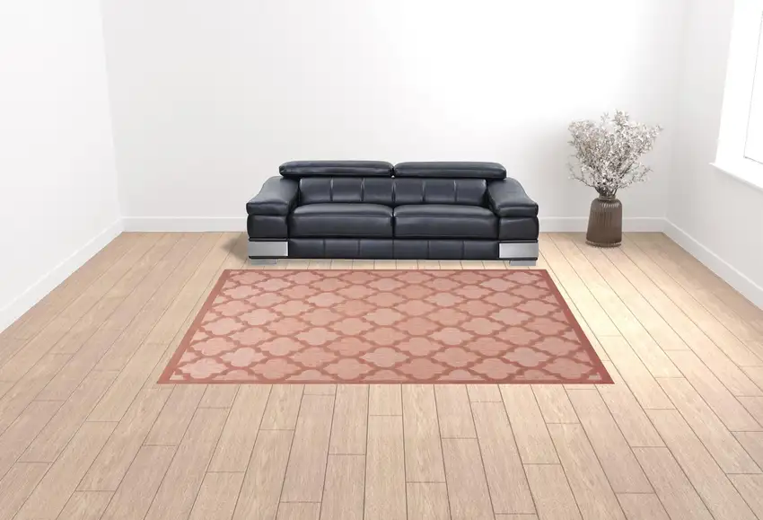 Orange Geometric Flatweave Area Rug Photo 2