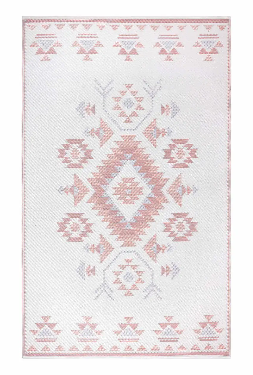 Orange Geometric Indoor Outdoor Area Rug Photo 2