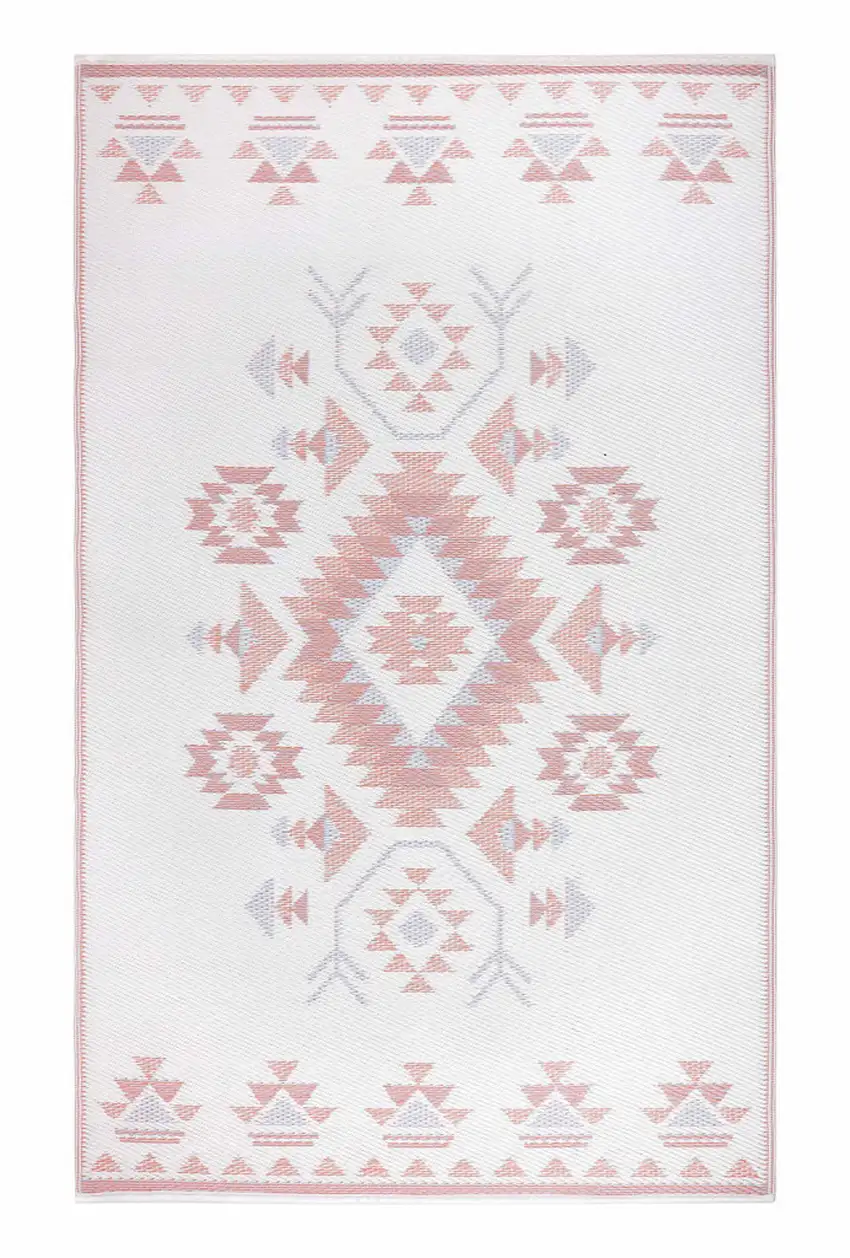 Orange Geometric Indoor Outdoor Area Rug Photo 5