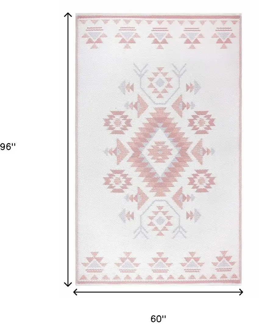 Orange Geometric Indoor Outdoor Area Rug Photo 3