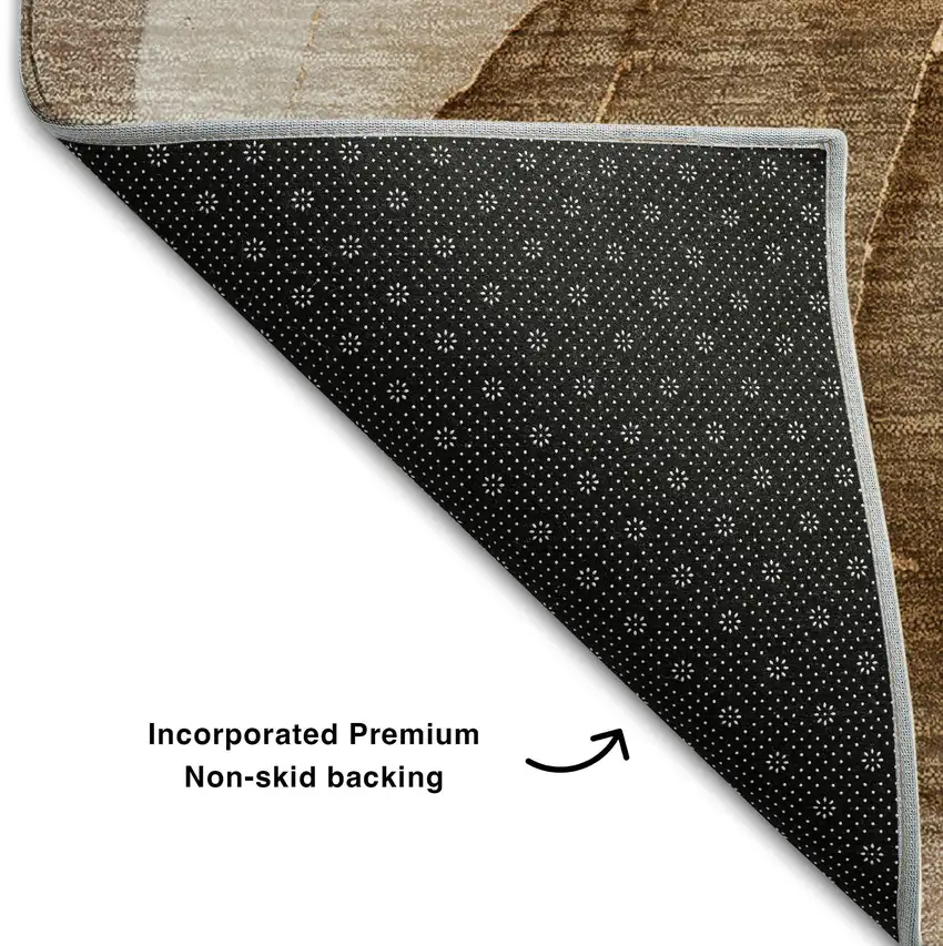 Orange Gray And Ivory Abstract Washable Area Rug With UV Protection Photo 8