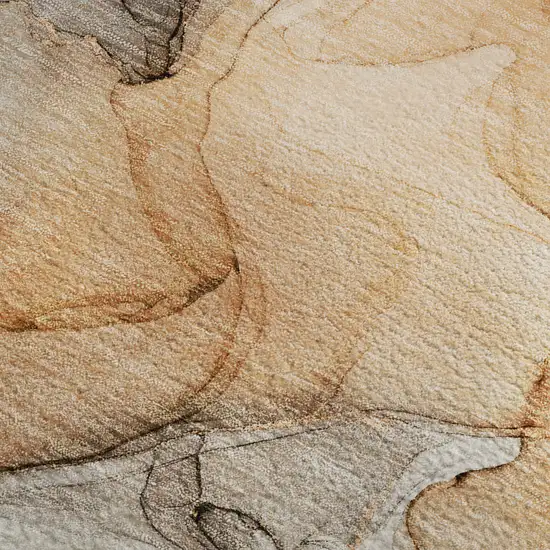 Orange Gray And Ivory Abstract Washable Area Rug With UV Protection Photo 4