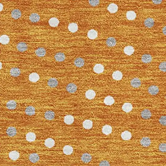 Orange Gray And Ivory Polka Dot Washable Area Rug With UV Protection Photo 2