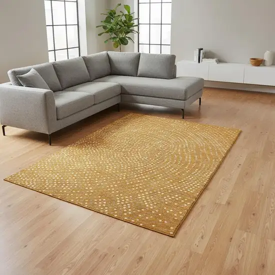 Orange Gray And Ivory Polka Dot Washable Area Rug With UV Protection Photo 2