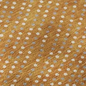 Photo of Orange Gray And Ivory Polka Dot Washable Area Rug With UV Protection