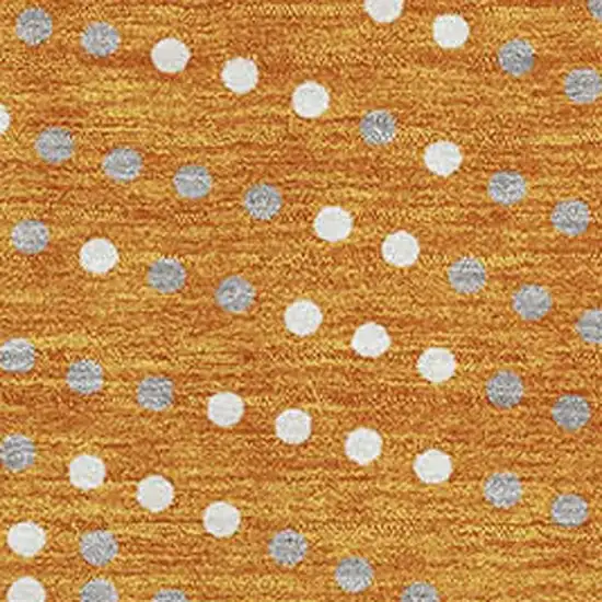 Orange Gray And Ivory Polka Dot Washable Area Rug With UV Protection Photo 2