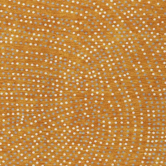 Orange Gray And Ivory Polka Dot Washable Indoor Outdoor Area Rug Photo 7