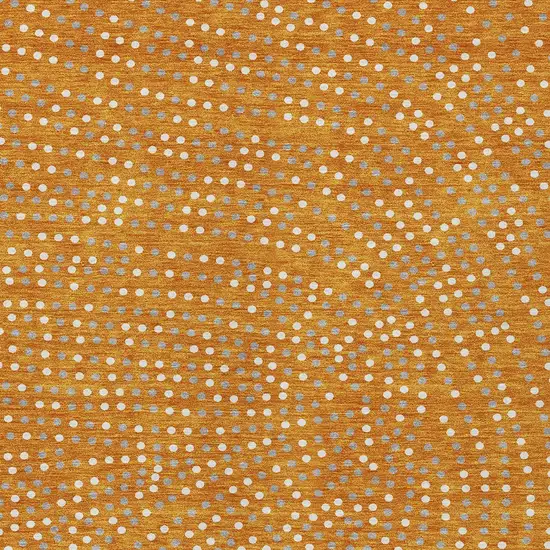 Orange Gray And Ivory Polka Dot Washable Indoor Outdoor Area Rug Photo 7