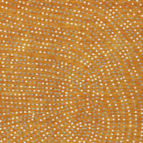 Orange Gray And Ivory Polka Dot Washable Indoor Outdoor Area Rug Photo 7