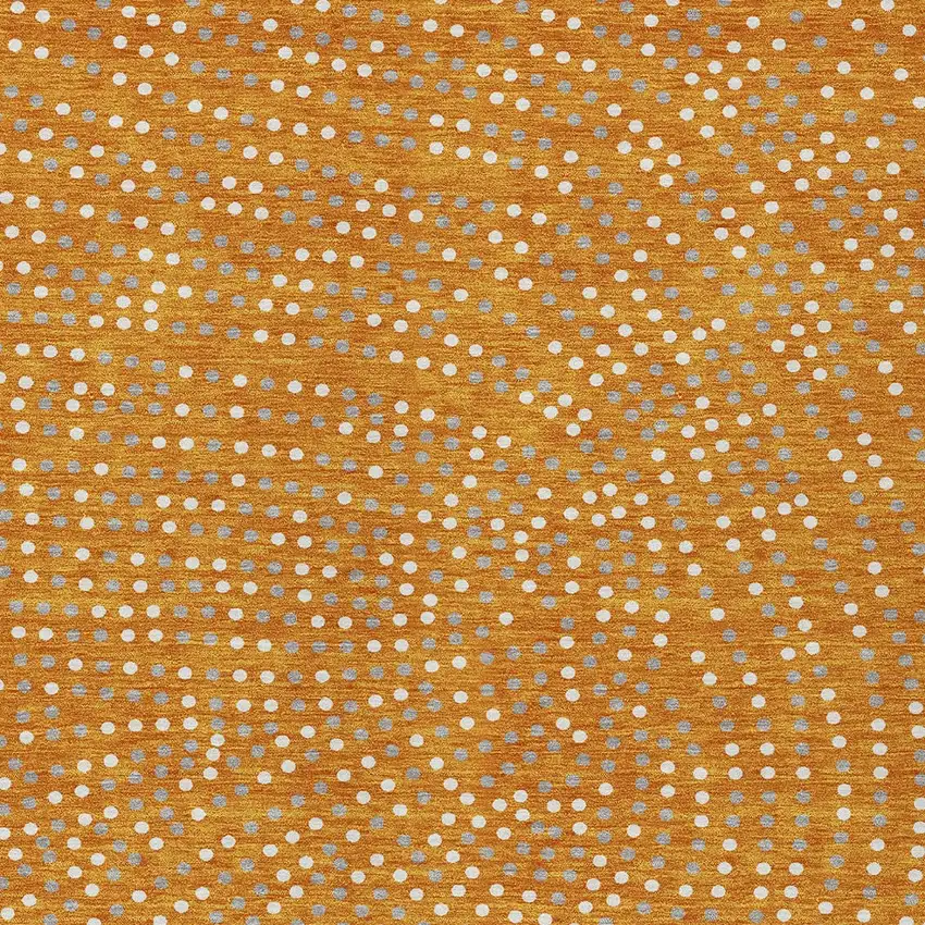Orange Gray And Ivory Polka Dot Washable Indoor Outdoor Area Rug Photo 7
