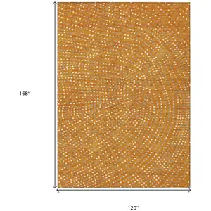 Photo of Orange Gray And Ivory Polka Dot Washable Indoor Outdoor Area Rug