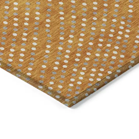 Orange Gray And Ivory Polka Dot Washable Indoor Outdoor Area Rug Photo 5