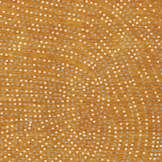 Orange Gray And Ivory Polka Dot Washable Indoor Outdoor Area Rug Photo 7