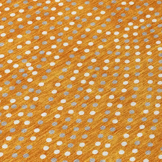 Orange Gray And Ivory Polka Dot Washable Indoor Outdoor Area Rug Photo 6