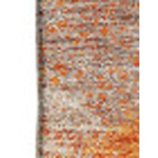 Orange Gray And Silver Abstract Washable Area Rug With UV Protection Photo 3