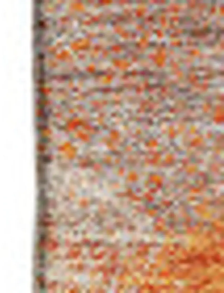 Orange Gray And Silver Abstract Washable Area Rug With UV Protection Photo 3