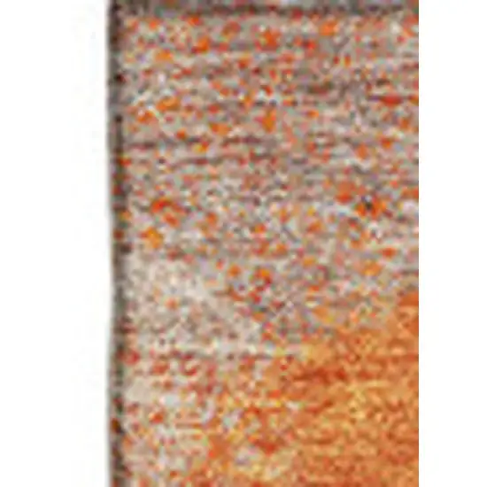 Orange Gray And Silver Abstract Washable Area Rug With UV Protection Photo 4
