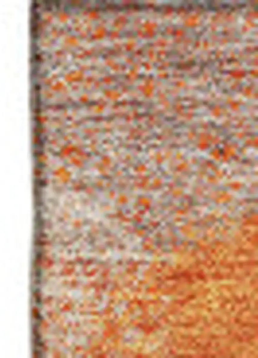 Orange Gray And Silver Abstract Washable Area Rug With UV Protection Photo 4
