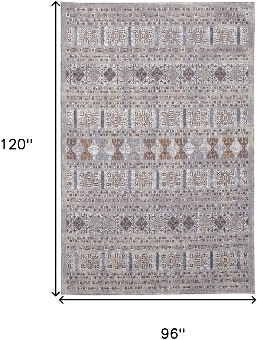 Gray and White Geometric Power Loom Distressed Area Rug Photo 3
