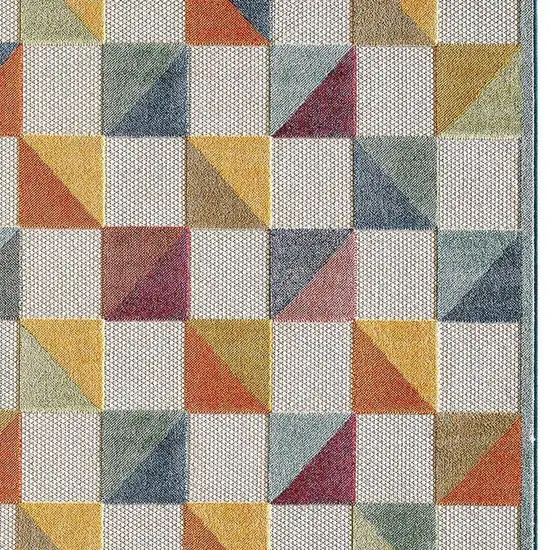 Orange And Ivory Indoor Outdoor Area Rug Photo 4