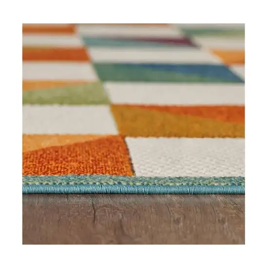 Orange And Ivory Indoor Outdoor Area Rug Photo 3
