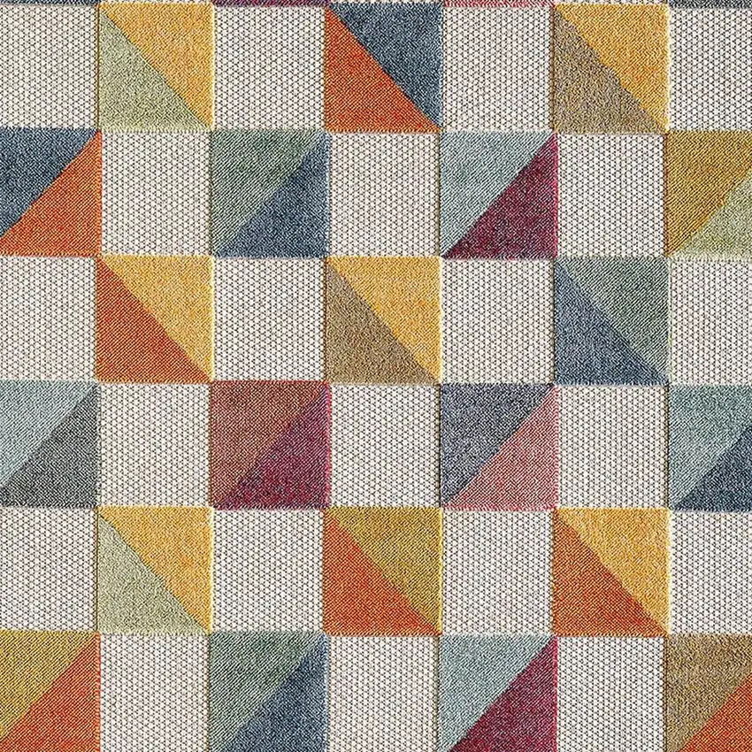 Orange And Ivory Indoor Outdoor Area Rug Photo 4