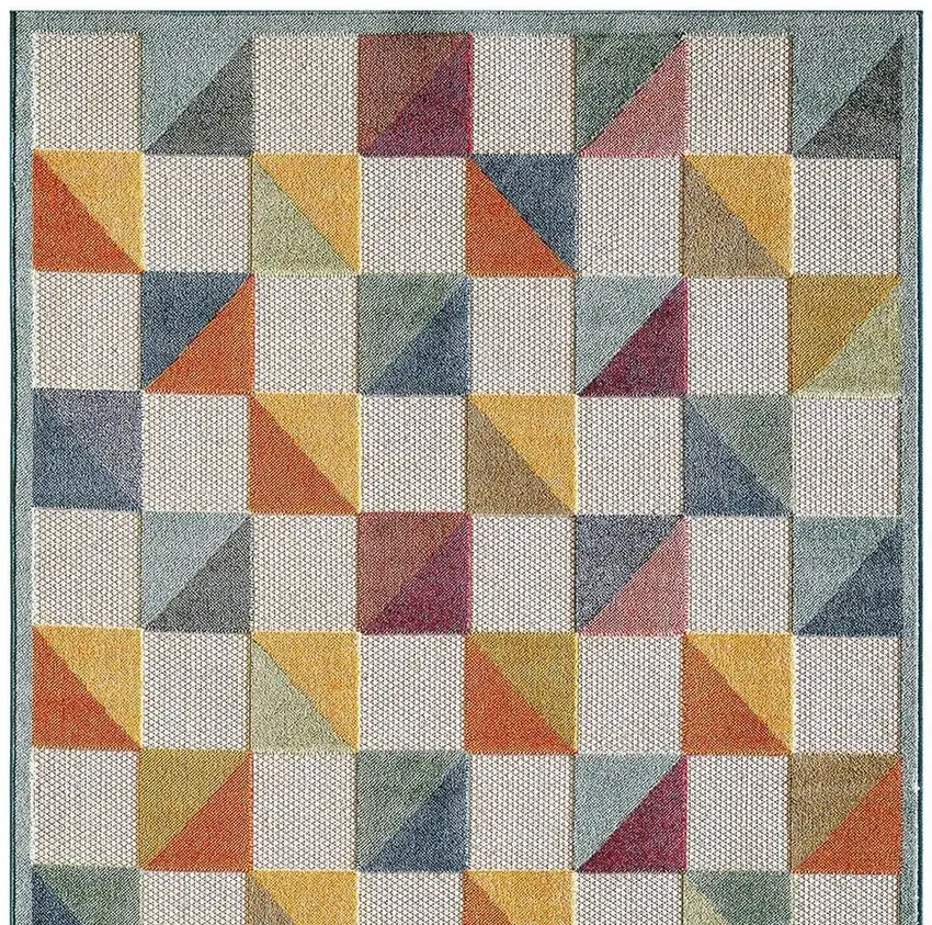 Orange And Ivory Indoor Outdoor Area Rug Photo 5