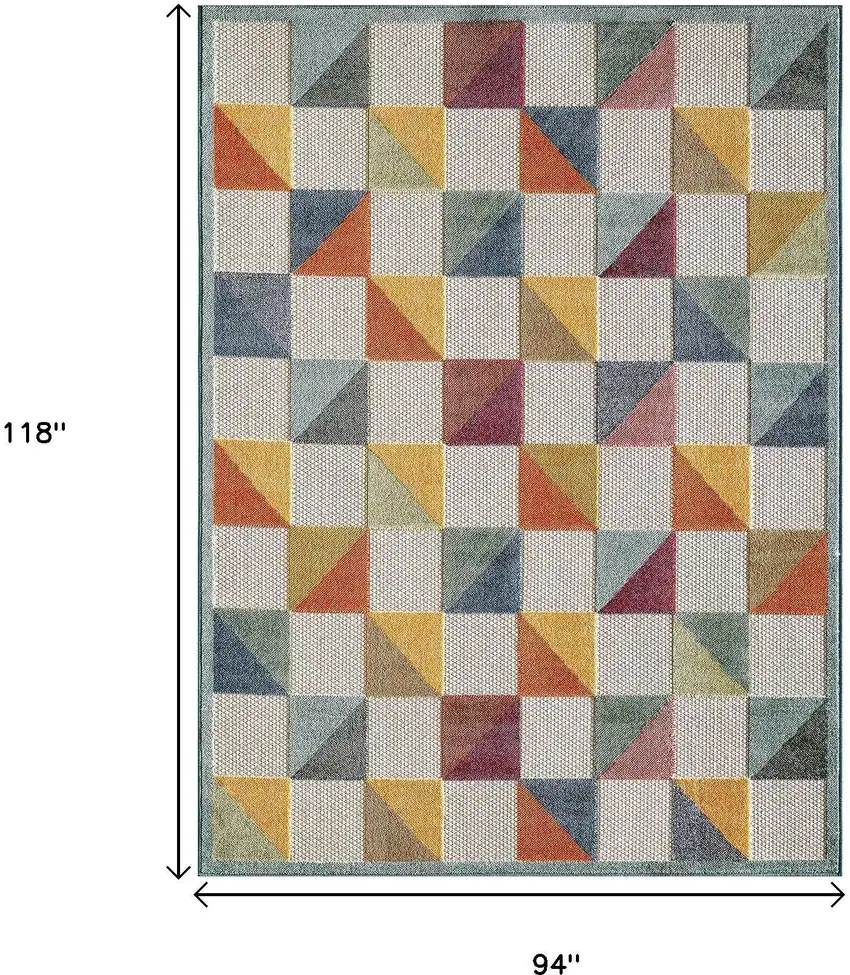 Orange And Ivory Indoor Outdoor Area Rug Photo 8