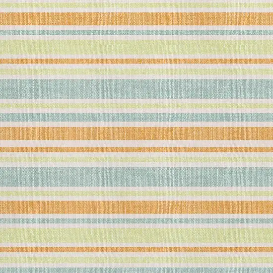 Orange Green And Blue Striped Washable Area Rug With UV Protection Photo 4