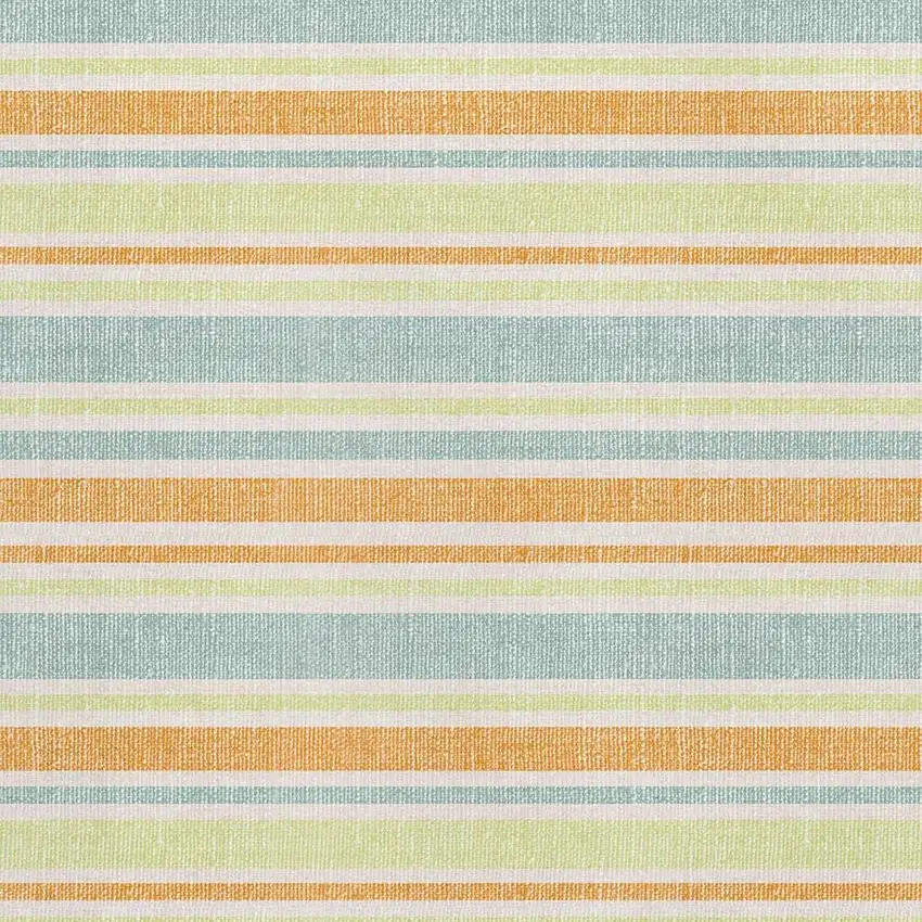 Orange Green And Blue Striped Washable Area Rug With UV Protection Photo 3