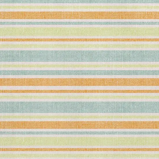 Orange Green And Blue Striped Washable Area Rug With UV Protection Photo 3