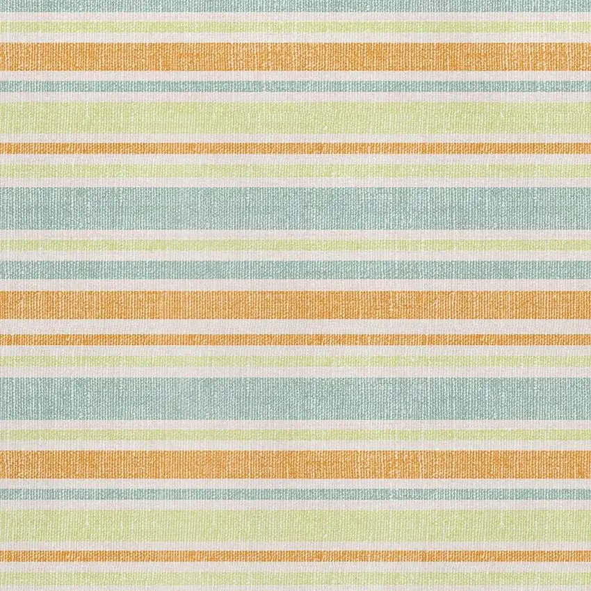 Orange Green And Blue Striped Washable Area Rug With UV Protection Photo 3