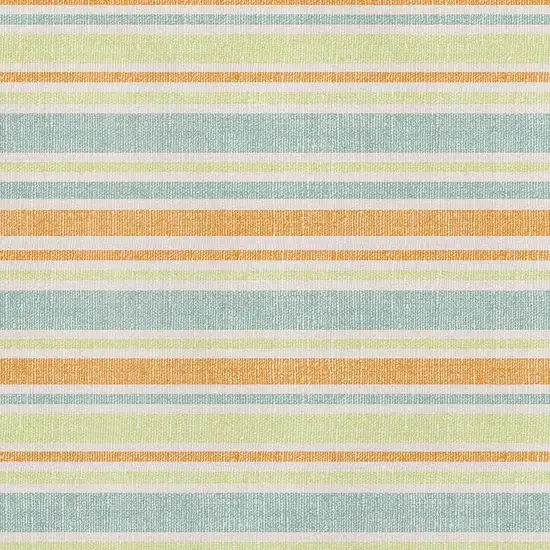 Orange Green And Blue Striped Washable Area Rug With UV Protection Photo 3