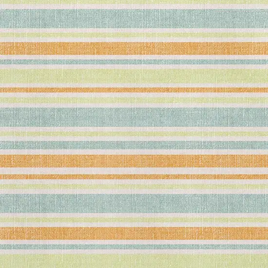 Orange Green And Blue Striped Washable Area Rug With UV Protection Photo 3