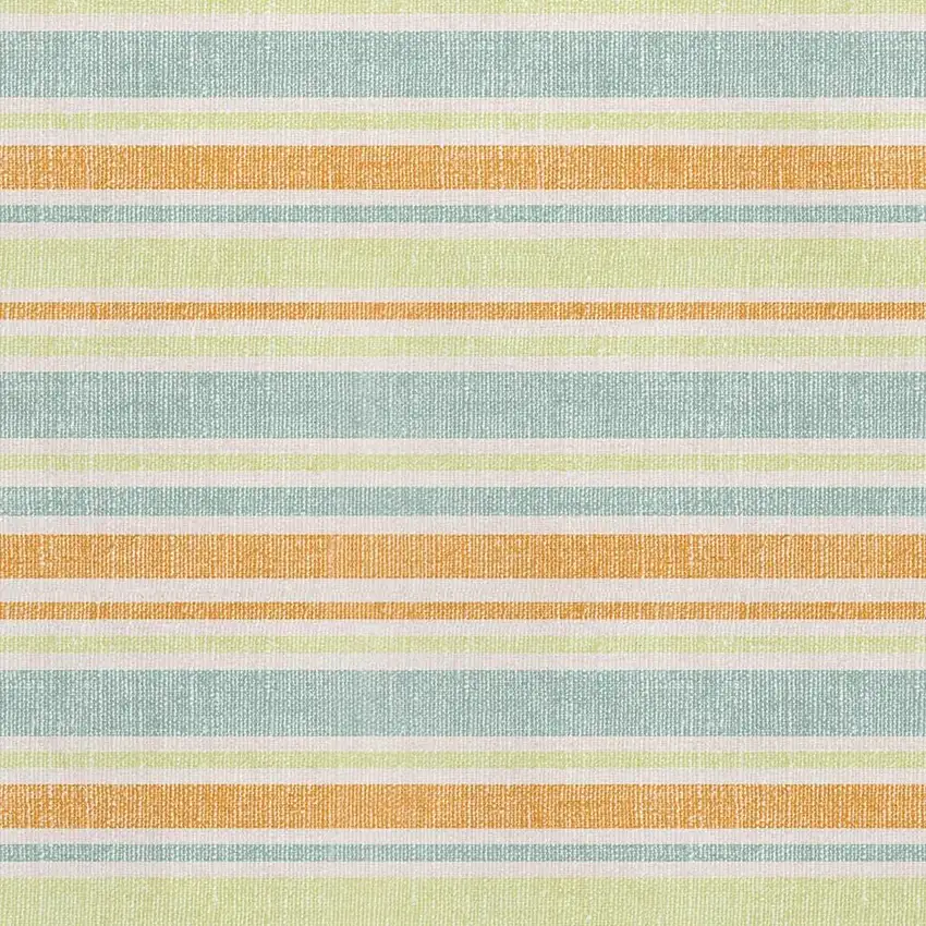 Orange Green And Blue Striped Washable Area Rug With UV Protection Photo 3
