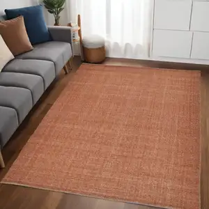 Photo of Orange Hand Woven Area Rug