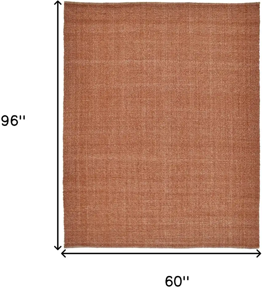 Orange Hand Woven Area Rug Photo 4