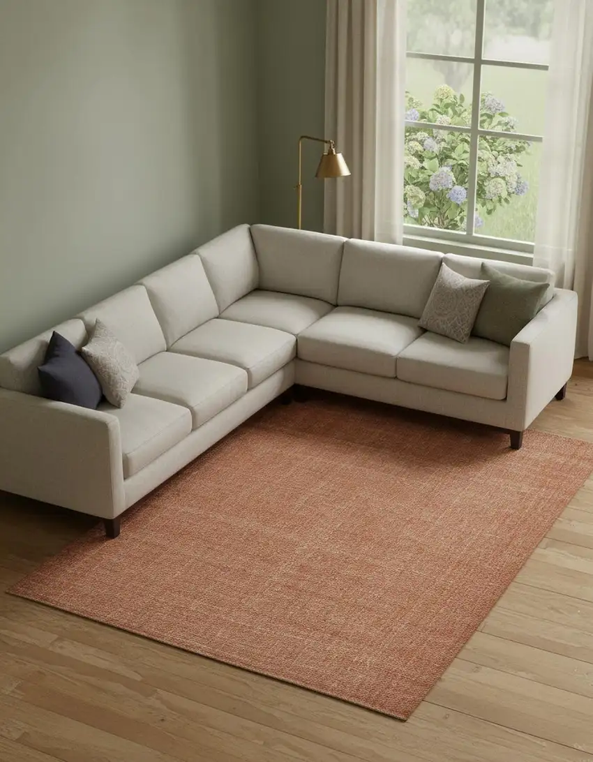 Orange Hand Woven Area Rug Photo 1
