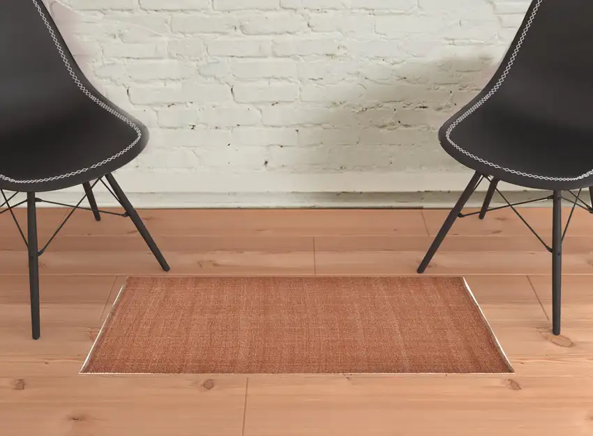 Orange Hand Woven Area Rug Photo 2