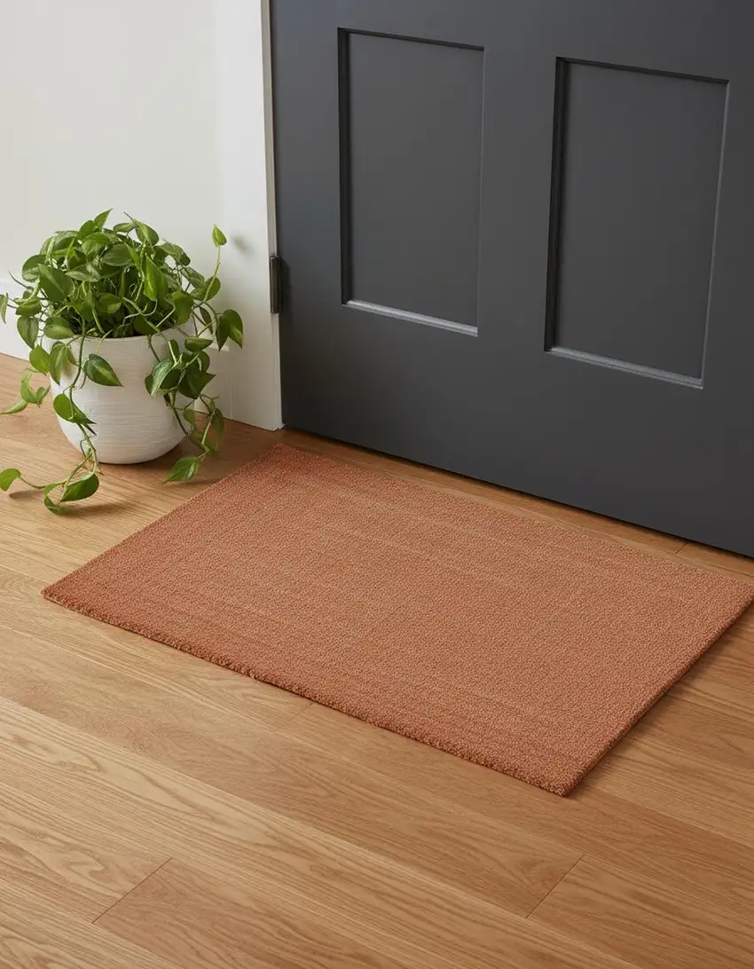 Orange Hand Woven Area Rug Photo 1